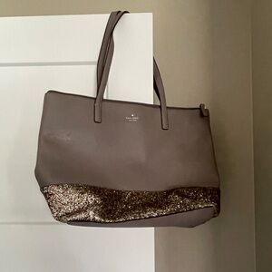 Kate Spade Greta Court Glitter Penny Tote Gray
